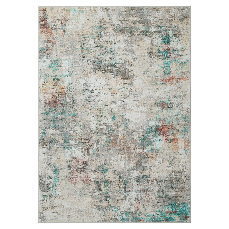 Abstract Machine Printed 160cm X 230cm Area Rug, Green 1, Rectangle 120 x 170 cm