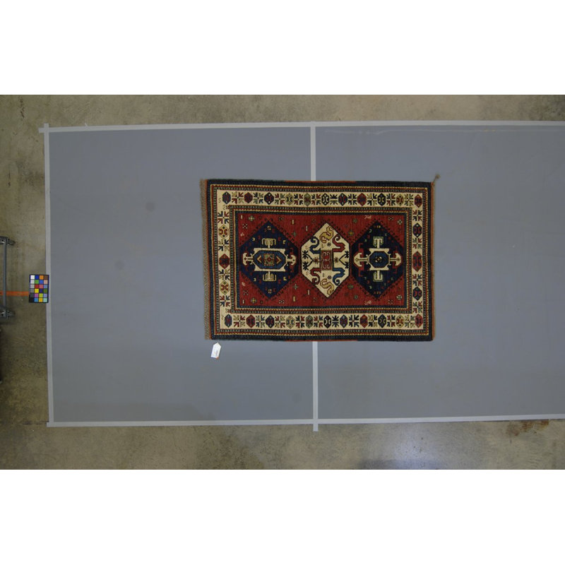 Khndzorsk Wool Southwestern Area Rug in Dark Red/Beige