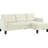 Reversible L-Shaped 3 Corduroy Sectional Sleeper With Storage Chaise, Arm Cup Holders, Ports For Bedroom, Office, Apartment - Beige, 83.8 In Depth, 51.59 Width, 33.82 Height, 114.35 Lb Holders And-2013432662