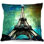 Paris Eiffel Tower Night Reversible Throw Pillow
