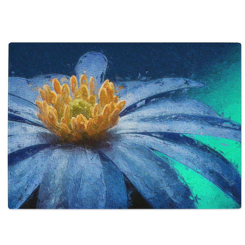 Tempered Glass Anemone Flower Chopping Board, 39 cm W x 28.5 cm L