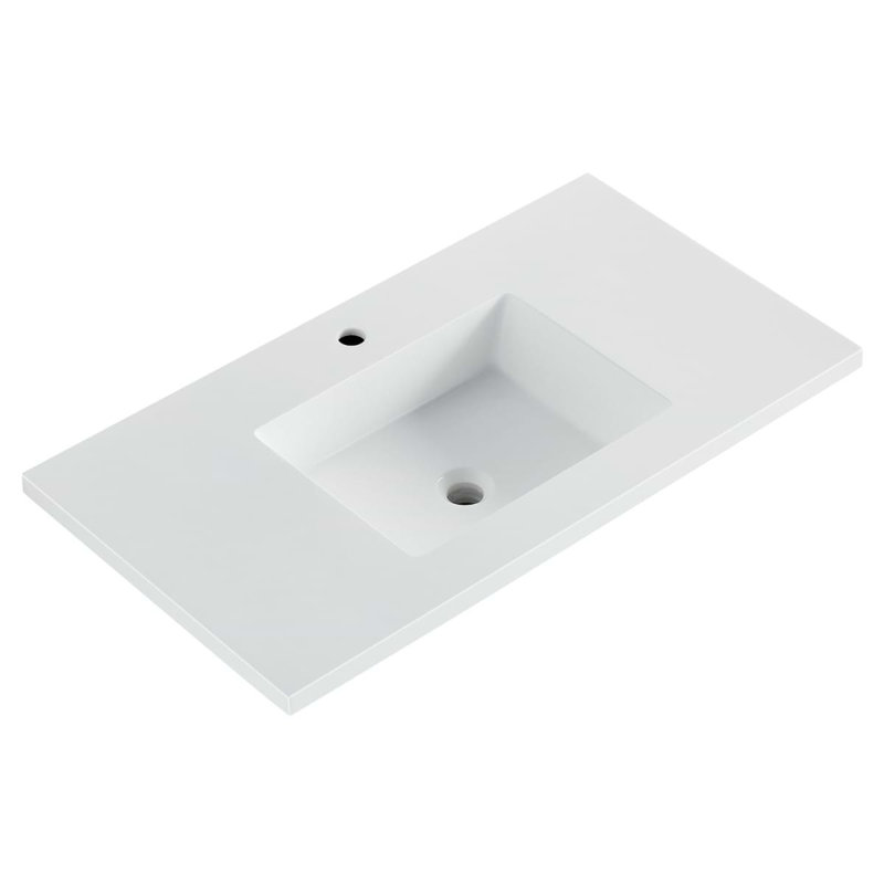 Gibson 48" Wall Mounted Single Bathroom Vanity with Top, White, 36"