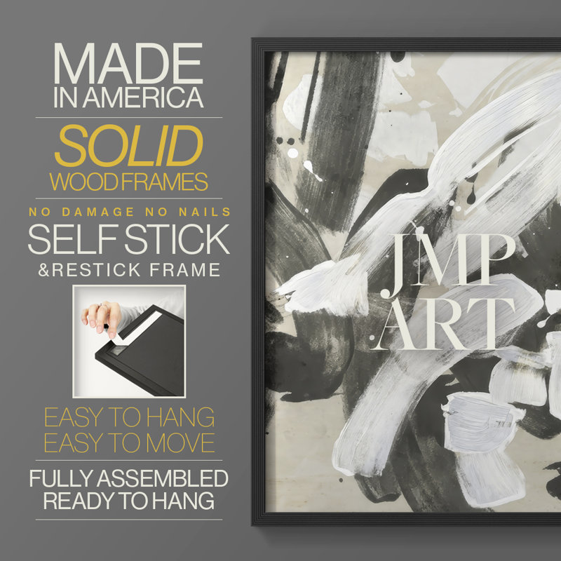 Ink Wash Gesture II Framed Print - Solid Wood