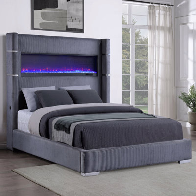 Haven Grey Upholstered Queen Bed