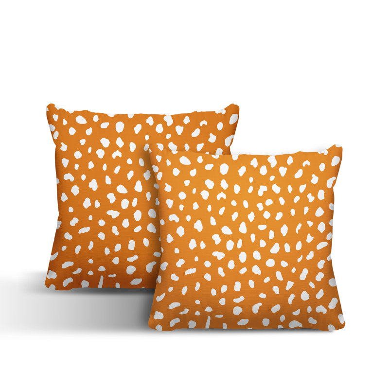 Coussin décoratif intérieur / extérieur, L 19 po x H 19 po, Orange