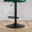 Tabourets de bar pivotants en velours à hauteur réglable de 25 à 33 pouces, base de 17,7 pouces, tabourets de bar rembourrés modernes avec dossier capitonné et confortable pour la maison et l'îlot de cuisine, vert, ensemble de 2, SW1812GN-792676184-792676191
