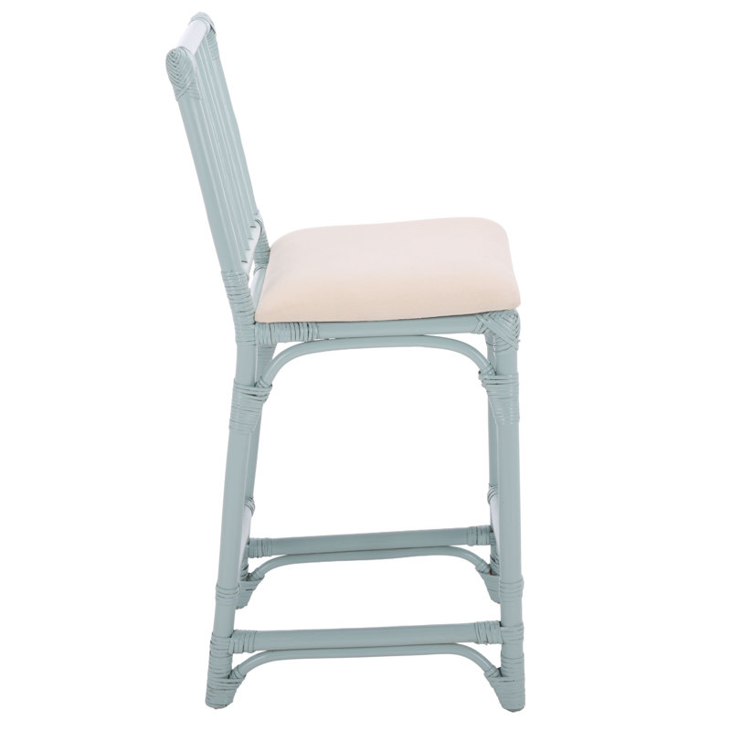 Mylinda Barstool with Cushion, Light Blue