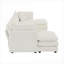 Canapés modulaires | Canapé modulaire moderne en U, méridienne réversible, 2 repose-pieds supplémentaires pour le cinéma maison de salon | Blanc | Chenille-1645742272