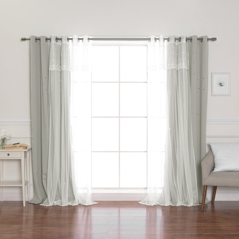 Mazzone Room Darkening Curtain, Dove