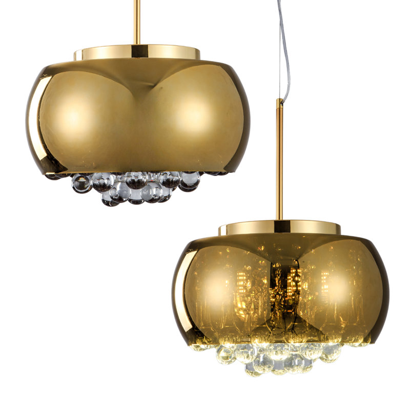 Volta 5 - Light Drum Pendant, Gold, Gold