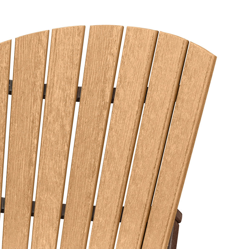 Chaise Adirondack à bascule en plastique Beraud, Beige / Brun