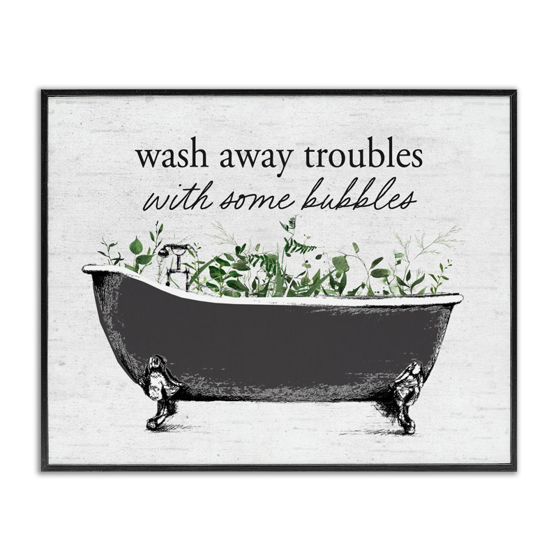 Citation réconfortante pour bain moussant, giclée par lettré et doublé, H 11 po x l 14 po, Giclée encadrée noir minuit