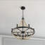 Luminaire suspendu en bois perlé noir Starry