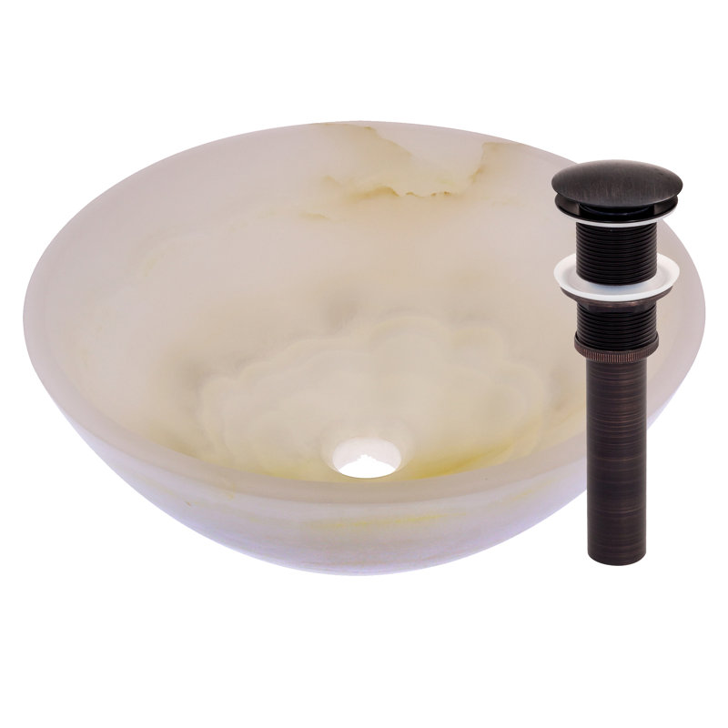 Novatto 17'' Stone Circular Bathroom Sink, Black