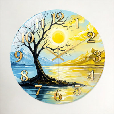 Horloge murale décorative en verre Sunset