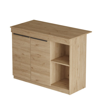 Modern Kitchen Table, Oak Color, 47.2 x 34.7 x 23.6 inches | 100% Melamine Coated Particle Board, Thickness: 0.7 inches | Stylish and Durable Design for Dining & Entertaining, Perfect for Contemporary Homes
