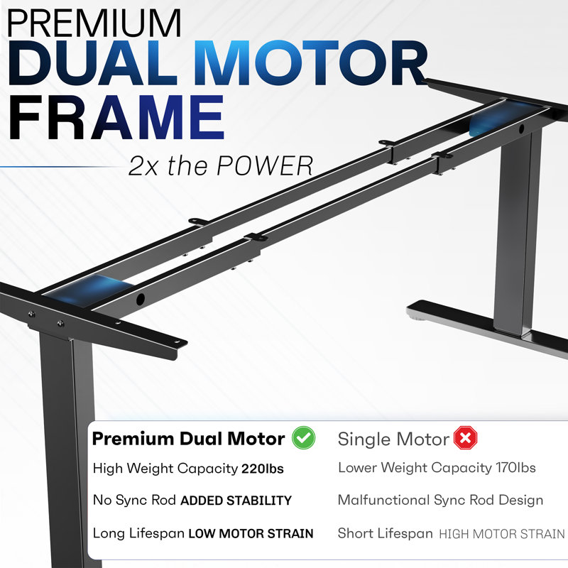 Vivo Dual Motor 71” X 30” Standing Desk, White, Reclaimed Wood