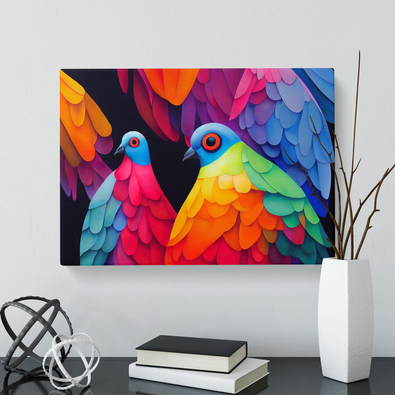 Pigeon Bird Splash Vol.1 - Wrapped Canvas, 50cm H x 76cm W x 3cm D