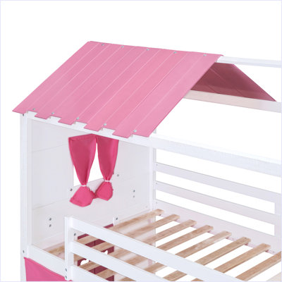 Lit superposé en bois avec fenêtres élégantes