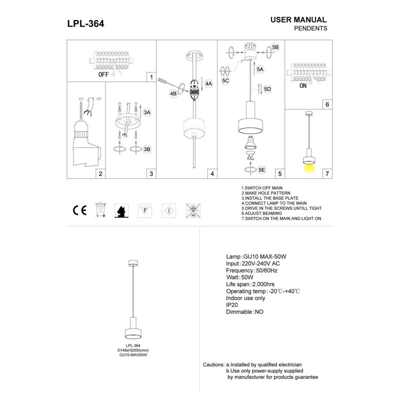 1 - Light White Pendant
