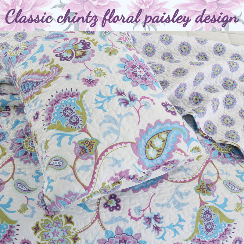 Floral Quilt, King Quilt + 2 King Shams