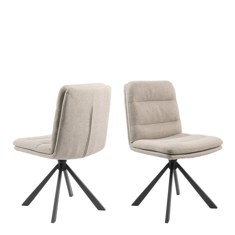 Barbarra 85cm H Fabric Upholstered Parsons Chair, Beige