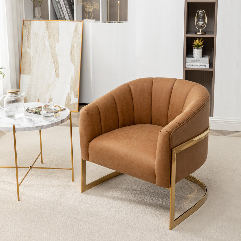 Fauteuil demi-tonneau Tellico, Polyester brun