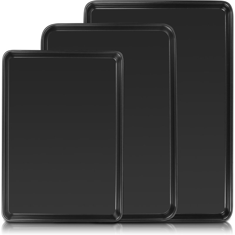 Baking Sheet Pan Set of 3, Black