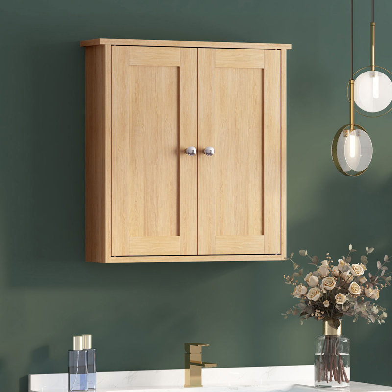 Armoire de salle de bain 22 "en bois à double porte 22", Naturel