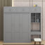 Grand lit escamotable mural avec bureau, armoire supérieure et tablettes de rangement, lit pliant peu encombrant-1223768777