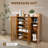 Bamboo Shoe Cabinet With Doors Freestanding Shoe Storage
