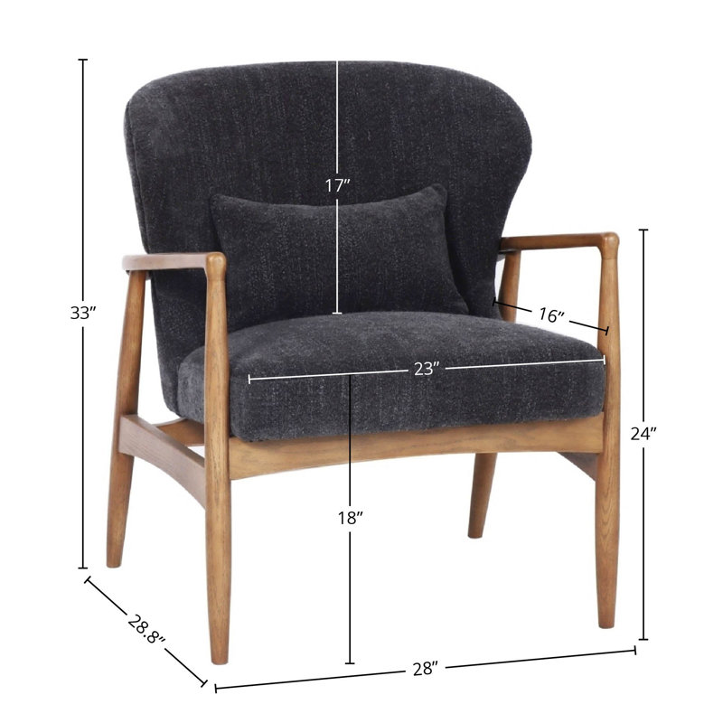 Fauteuil club en tissu Hunt, Inkwell, Encrier