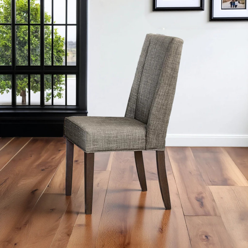 Chaise d’appoint rembourrée gris/brun foncé Enzo