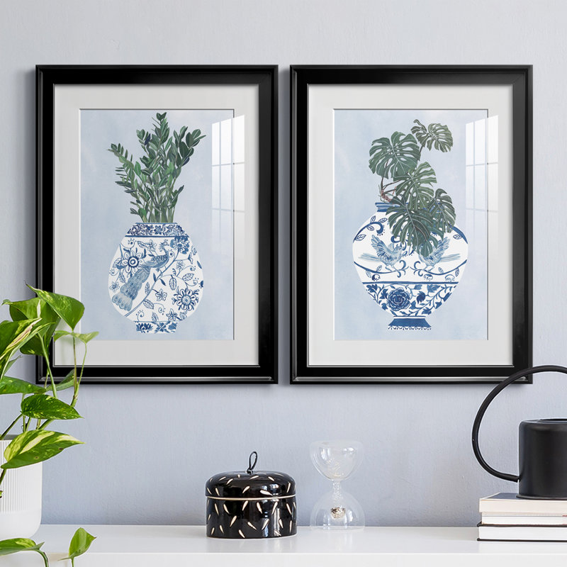 «Moonlight Vase I», reproduction encadrée de qualité supérieure - prête à être accrochée, H 30,5 po x l 45 po x P 1 po