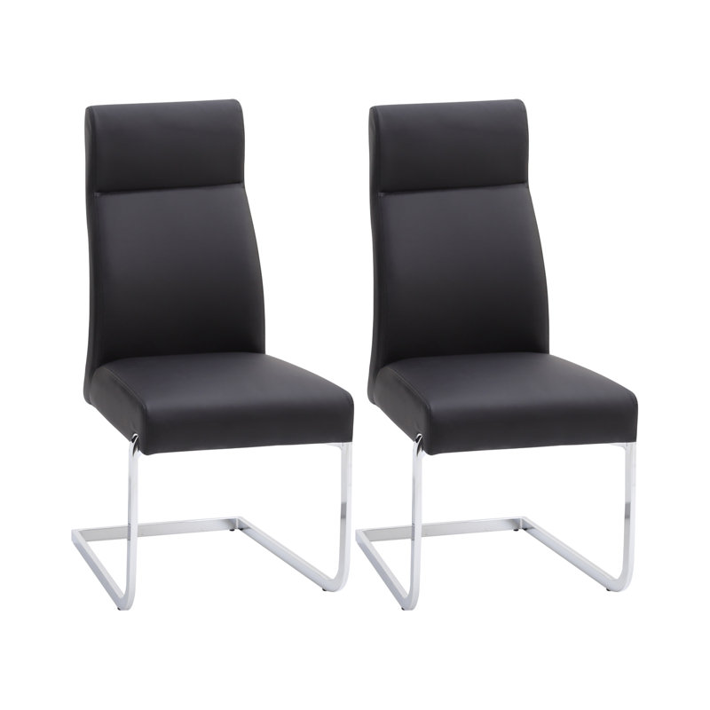 Joannie 48cm H Upholstered Side Chair, Black