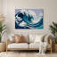 Art mural gris en métal Coast Coast Wave Abstraction-1039939834