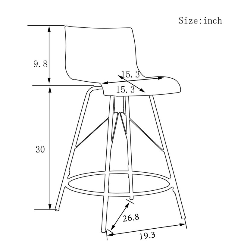 Tabouret de bar et de comptoir Brettly, Blanc, Tabouret de bar (siège d’une hauteur de 30 po)