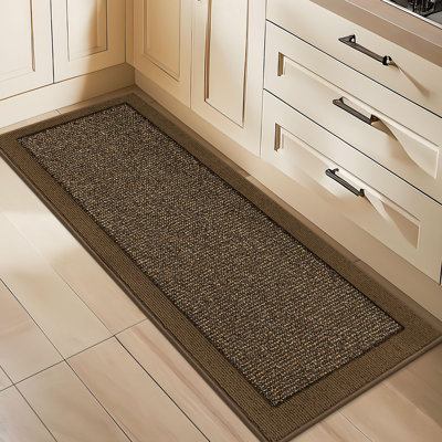 Kitchen Runner Rugs 24"X60", Kitchen Rugs Non-Slip Kitchen Mats For Floor, Absorbent And Stain Resistant Kitchen Mats, Machine Washable Rug For Kitchen, Hallway, Laundry & Sink, Brown