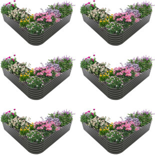 Gray Metal Freefom Heart-shaped Raised Garden Bed Planter Box For Planting Vegetables (81 In. L X 81 In. W X 18 In. H)