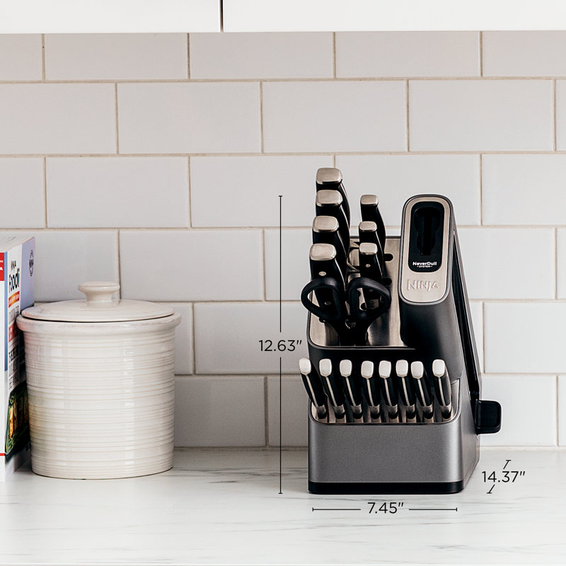 Ninja® Foodi® NeverDull 17-Piece Premium Knife System, Knife Block Set with Built-in Sharpener