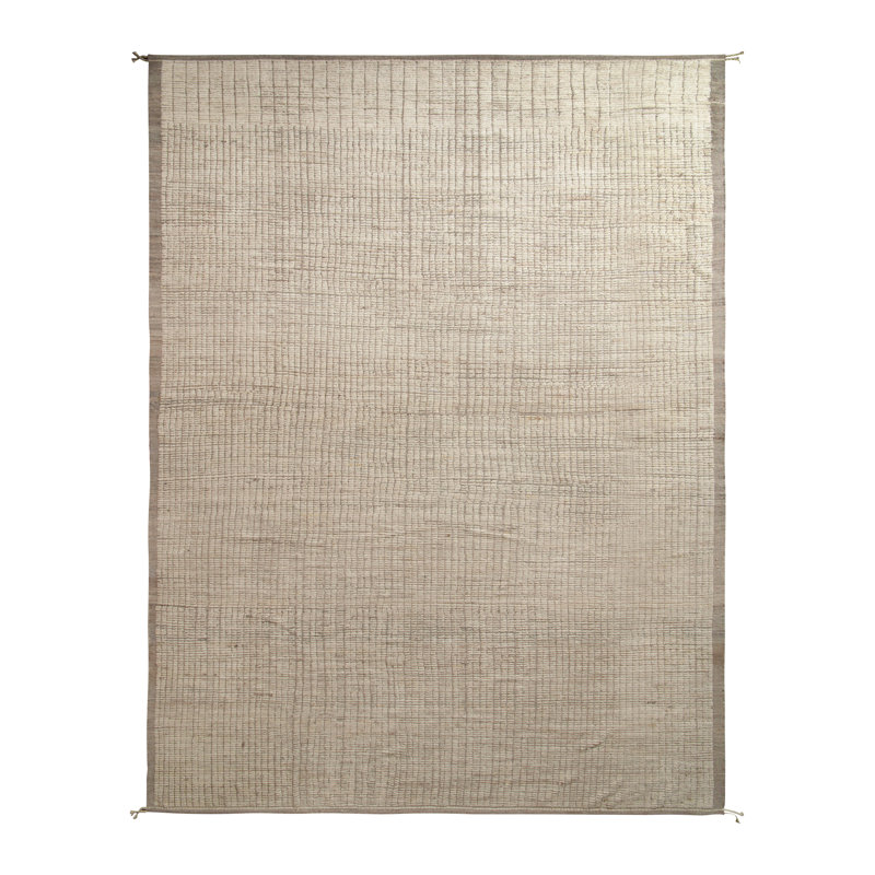 Moroccan Hand Knotted Wool Striped Area Rug, Runner 3' x 8'
