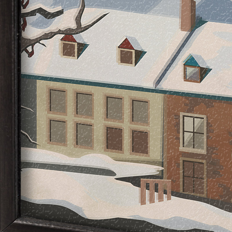 «Quebec City Go» par Simone, reproduction d'art encadrée sous verre, Cadre flottant noir, H 15,5 po x l 10,5 po x P 1,5 po