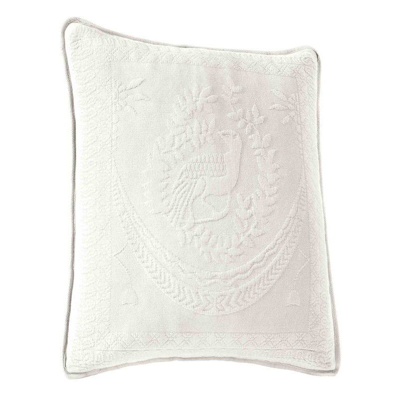 Matelasse Square Cotton Pillow Cover, 20"H x 20"W, Gray