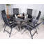 SORRENTO 6 Seater Round Recliner Set with Textylene Multi Position Chairs-16004316
