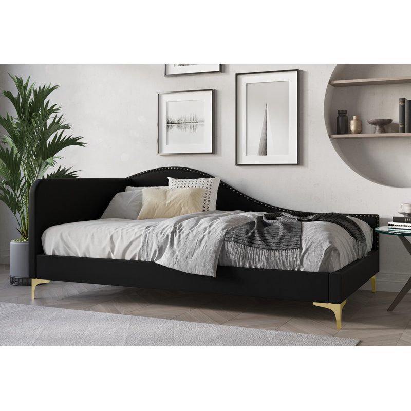 Edina Upholstered Daybed, Black
