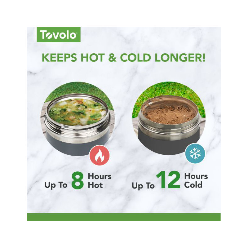 Tovolo Stainless Steel Insulated Food Traveler, White, Marine Blue