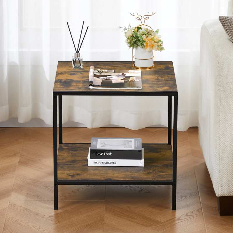 End Table, Stylish Versatile Living Room Home Furniture, Dark Wood