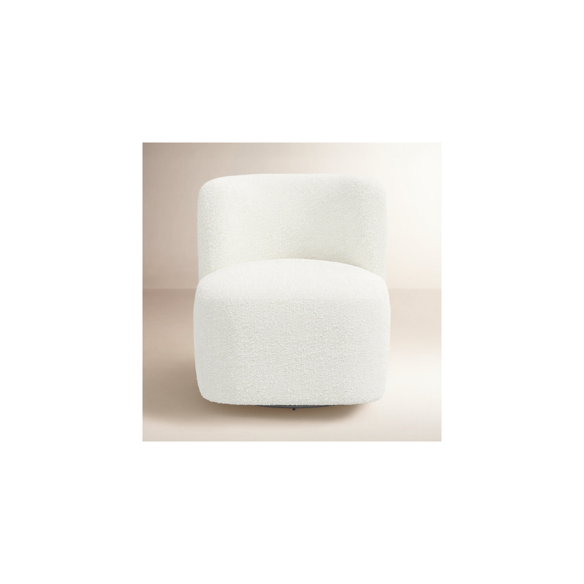 Mariza 28" W Swivel Lounge Chair, Classic Snow Boucle