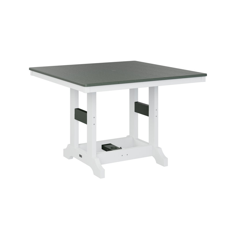 Berlin Gardens Garden Classic Regular Top With White Base Square Bar Table, 39.5" H x 44" W x 44" D, Sunburst Yellow