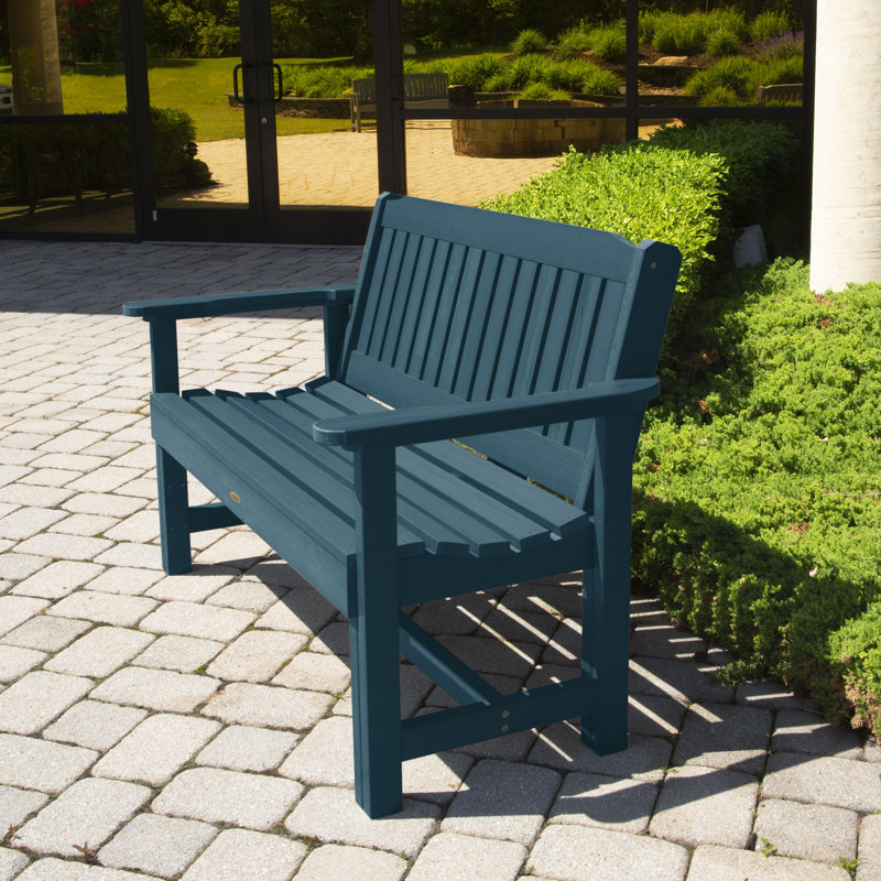 Banc de jardin en plastique Lunz, Bleu Nantucket